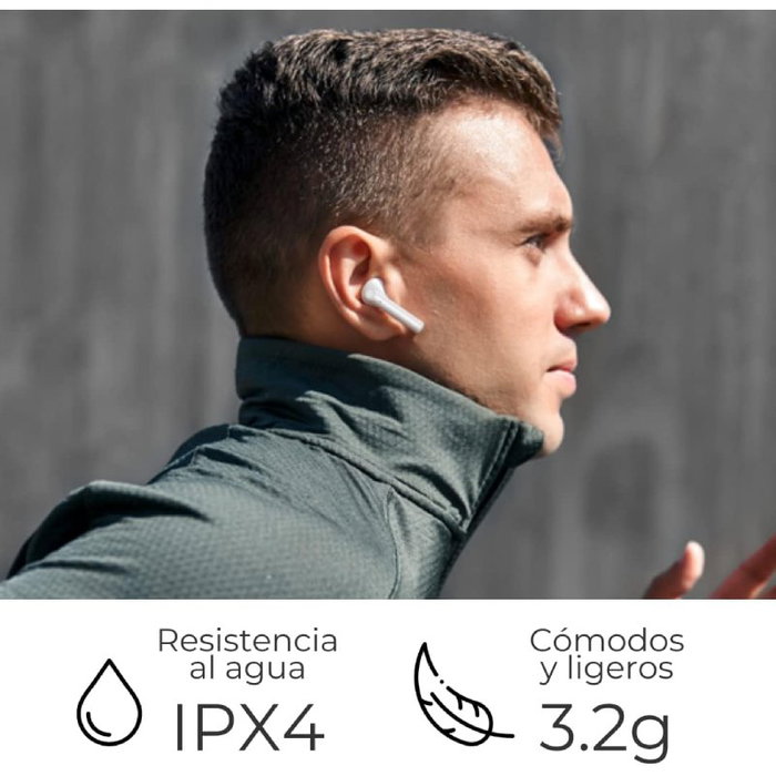 ZTE Buds 2 Auriculares Inalámbricos Bluetooth 5.3 con Estuche de Carga, 25h Autonomía Total, Control Táctil, Resistencia IPX4 al Agua, Color Negro - EB2201